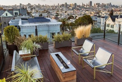 Galanter and Jones furniture on city rooftop